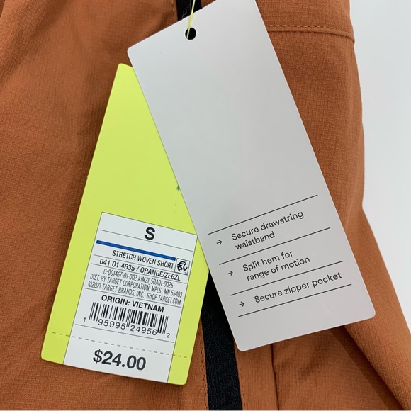 All In Motion Dark Orange Lightweight Athletic Stretch Woven Shorts Nwt Sz Small - Picture 12 of 15